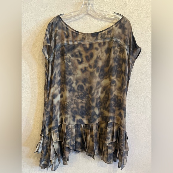 All Saints Silk Mini Dress Animal Print Size 8 - Picture 5 of 7